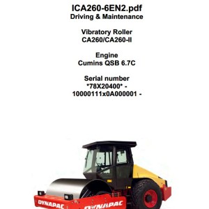 Dynapac CA260 Operation and Maintenance Manual