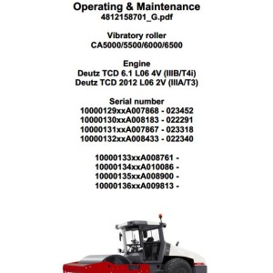 Dynapac CA5000 - CA6500 Operation and Maintenance Manual