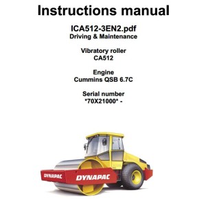 Dynapac CA512 Operation and Maintenance Manual