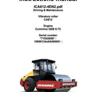 Dynapac CA612 Operation and Maintenance Manual ICA612-4EN2