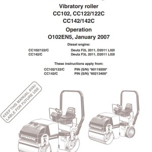 Dynapac CC102 - CC142C Operation Manual O102EN5