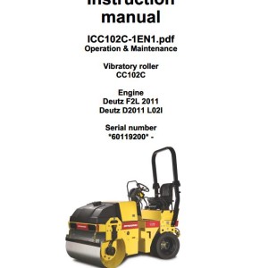 Dynapac CC102C Operation and Maintenance Manual