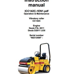 Dynapac CC142C Operation and Maintenance Manual
