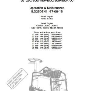 Dynapac LG250 to LG700 Operation and Maintenance Manual ILG250EN1