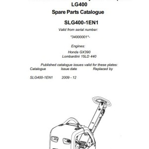 Dynapac LG400 Parts Catalog Operation and Maintenance Manual