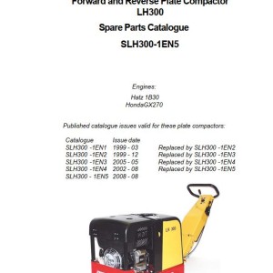 Dynapac LH300 Operation and Maintenance Manual Parts Catalog