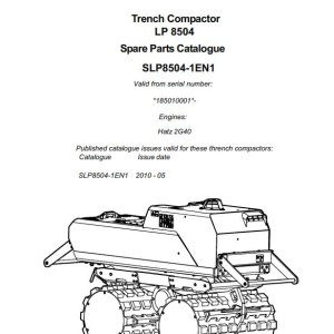 Dynapac LP8504 Parts Catalog Operation and Maintenance Manual