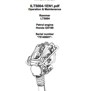 Dynapac LT5004 Parts Catalog Operation and Maintenance Manual