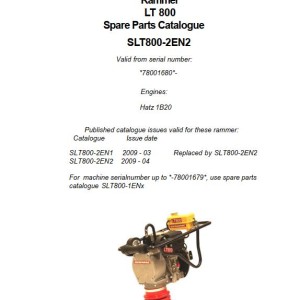 Dynapac LT800 Parts Catalog Operation and Maintenance Manual