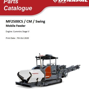 Dynapac MF2500CS MF2500CM MF2500 Swing Parts Catalog