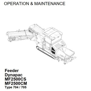 Dynapac MF2500CS MF2500CM Operation and Maintenance Manual