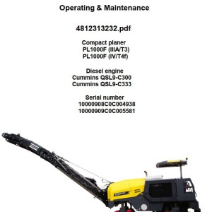 Dynapac PL1000F Operation and Maintenance Manual 4812313232