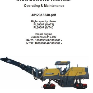 Dynapac PL2000F Operation and Maintenance Manual