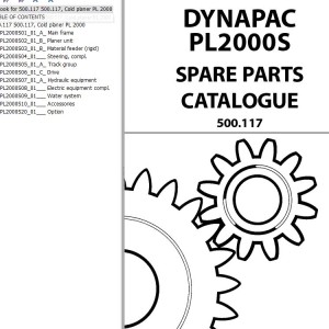 Dynapac PL2000S Spare Parts Catalog