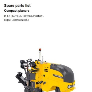 Dynapac PL350 Parts Catalog Operation and Maintenance Manual