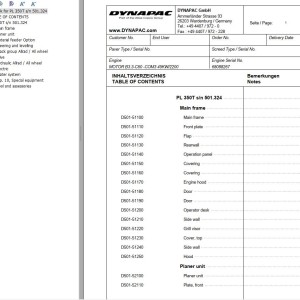 Dynapac PL350T Spare Parts Catalog
