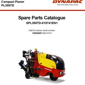 Dynapac PL350TD Parts Catalog Operation and Maintenance Manual