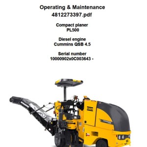 Dynapac PL500 Parts Catalog Operation and Maintenance Manual