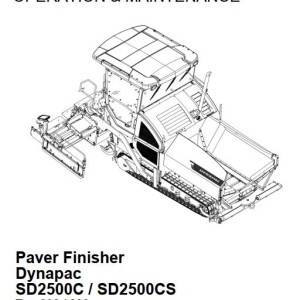 Dynapac SD2500C SD2500CS Operation and Maintenance Manual