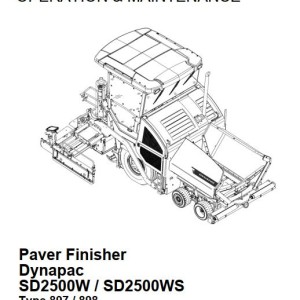 Dynapac SD2500W SD2500WS Operation and Maintenance Manual