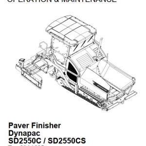 Dynapac SD2550C SD2550CS Operation and Maintenance Manual