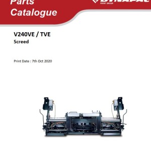 Dynapac V240VE V240TVE Parts Catalog