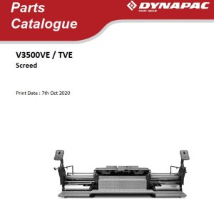 Dynapac V3500VE V3500TVE Parts Catalog