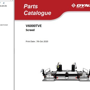 Dynapac V6000TVE Parts Catalog