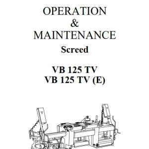 Dynapac VB125TV VB125TVE Operation and Maintenance Manual D900980271