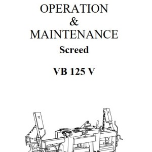 Dynapac VB125V Operation and Maintenance Manual D900980269