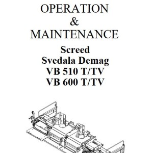 Dynapac VB510T - VB600TV Operation and Maintenance Manual D900981250