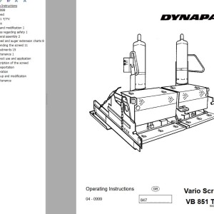 Dynapac VB851T VB851TV Operation Manual 900980248