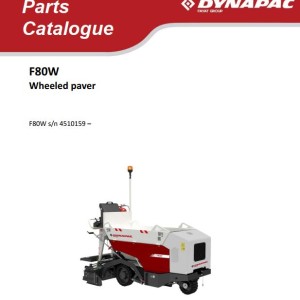 Dynapac F80W Parts Catalog Operating Manual