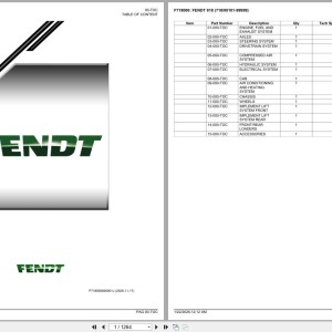 Fendt 818 71800101-99999 Parts Catalog F718000 2025