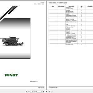 Fendt IDEAL 10 Parts Catalog 652952 2026