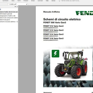 Fendt Tractor 17.1 GB PDF Diagrams, Operator Manual & Workshop Manuals Updated 2022 Italian