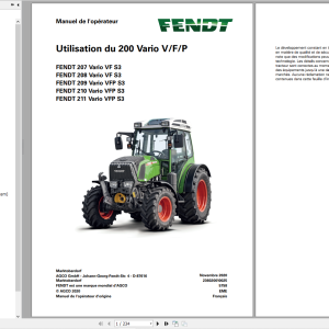 Fendt Tractor 22.3 GB PDF Diagrams, Operator & Workshop Manuals Updated 2022 French