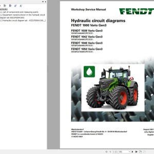 Fendt 1000 Vario Gen3 VIN 544 545 546 547 ##01001 Hydraulic Circuit Diagram 736461