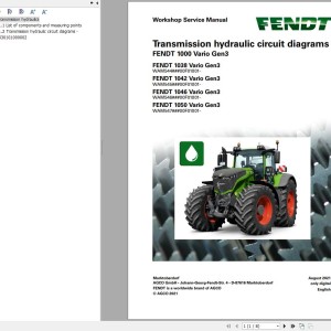 Fendt 1000 Vario Gen3 VIN 544 545 546 547 ##01001 Transmission Hydraulic Circuit Diagram 737567