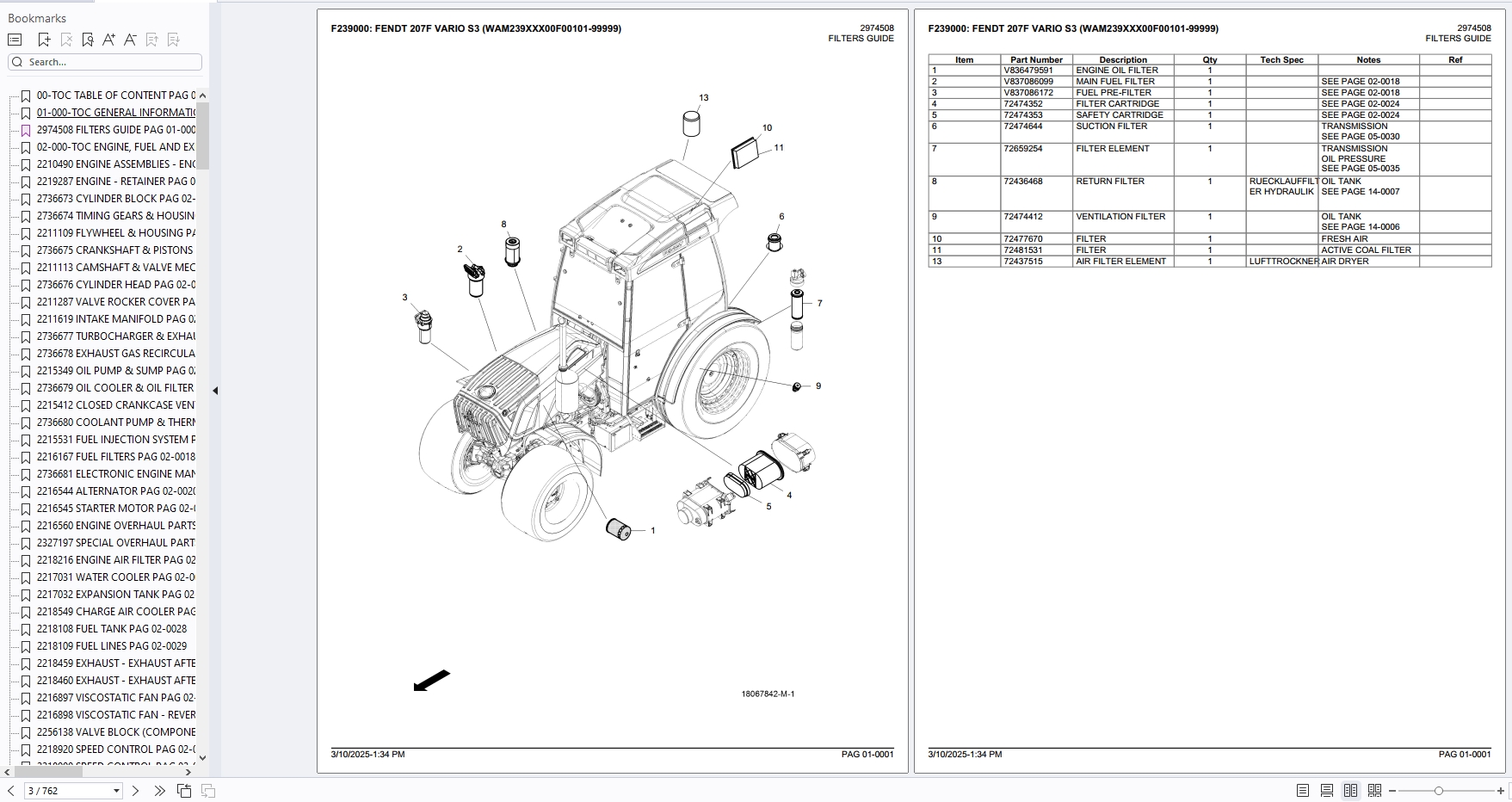 Fendt 207F VARIO S3 (WAM239XXX00F00101-99999) Part Catalog_1