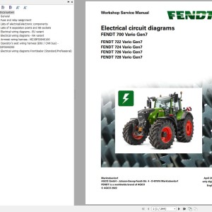 Fendt 700 Vario Gen7 VIN 706 707 708 709 Electrical Circuit Diagram 968081