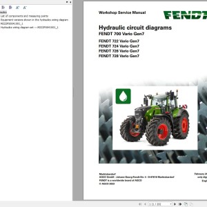 Fendt 700 Vario Gen7 VIN 706 707 708 709 Hydraulic Circuit Diagram 968199