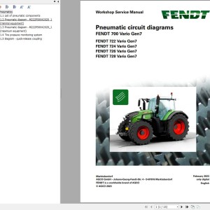 Fendt 700 Vario Gen7 VIN 706 707 708 709 Pneumatic Circuit Diagram 968202