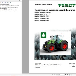 Fendt 700 Vario Gen7 VIN 706 707 708 709 Transmission Hydraulic Circuit Diagram 968200