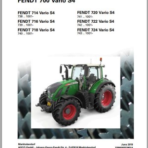 Fendt 714 716 718 720 722 724 Vario S4 Workshop Service Manual EN