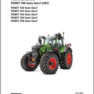 Fendt 720 722 724 726 728 Vario Gen7 Maintenance Manual M222PP002W70B EN