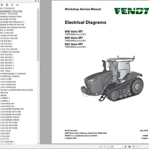 Fendt 900 MT S4 (T1-17, Stage 4f) VIN xxxF09xxxJxxx1001 Electrical Diagram