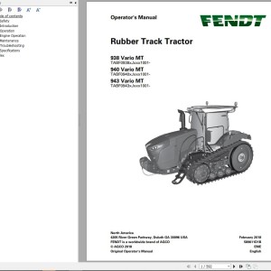 Fendt 900 MT S4 (T1-17, Stage 4f) VIN xxxF09xxxJxxx1001 Operator's Manual