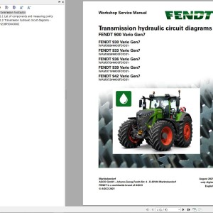 Fendt 900 Vario Gen7 VIN 968 969 970 971 Transmission Hydraulic Circuit Diagram 738110