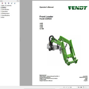 Fendt CARGO 4.85 to 6.100 Operator Manual M222PP001F01B